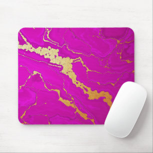 Mousepad Glamoroso, rosa e Dourado mármore