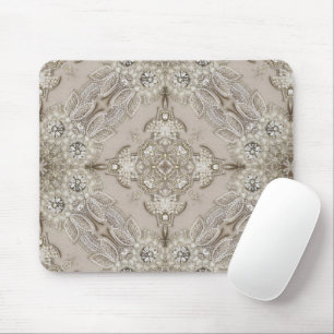 Mousepad glamour creme beige rhinestone