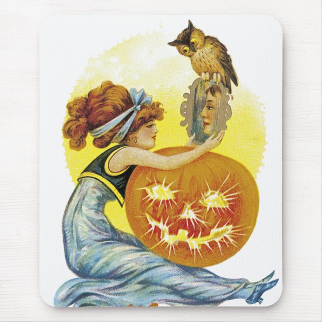Mousepad Glâmour de Halloween Vintage (Frente)