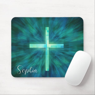 Mousepad Glass Jesus Cross Jesus Faith Christian Custom