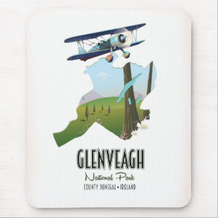 Mousepad Glenveagh national park Ireland County Donegal map