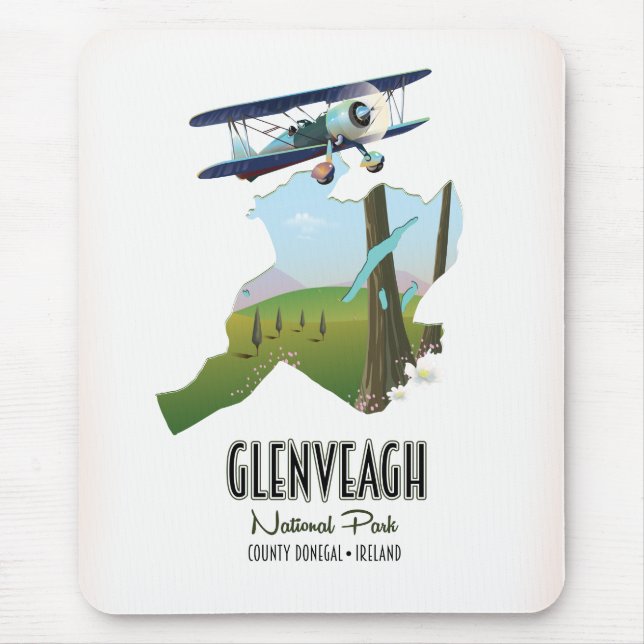 Mousepad Glenveagh national park Ireland County Donegal map (Frente)