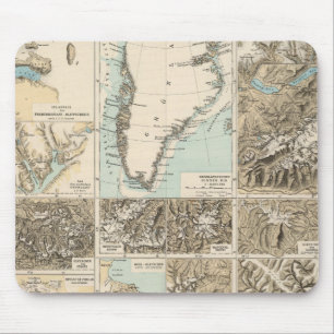 Mousepad Gletscherkarte - Mapa do Atlas Glaciar