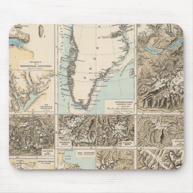 Mousepad Gletscherkarte - Mapa do Atlas Glaciar (Frente)