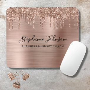 Mousepad Glicam Rosa Metálico Dourado Disjuntor Glitter