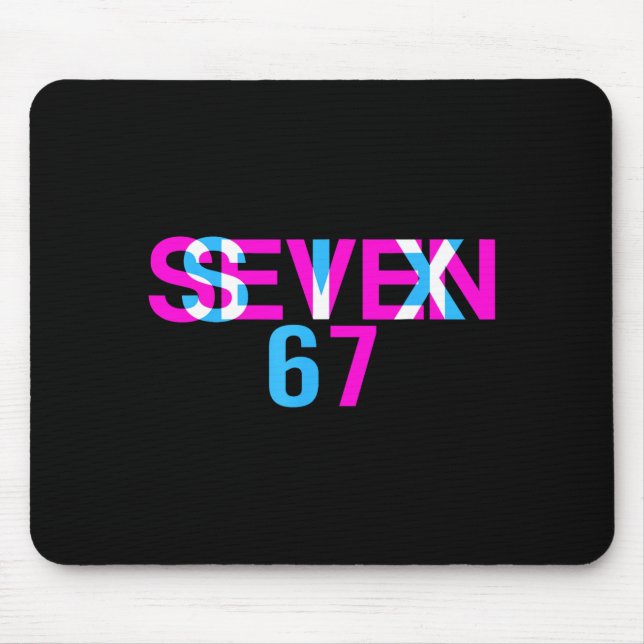 Mousepad Glitch Optical Illusion Funny Six Seven 67 Meme Ge (Frente)