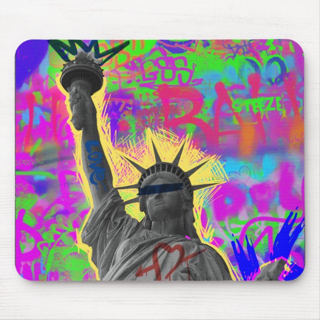 Mousepad Glitch Punk Liberdade – Vibrações Neon Ur (Frente)