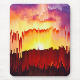 Mousepad Glitch Sunset Sky Abstract Art