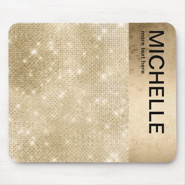 Mousepad Glitter and Shine Name Dourado ID673 (Frente)