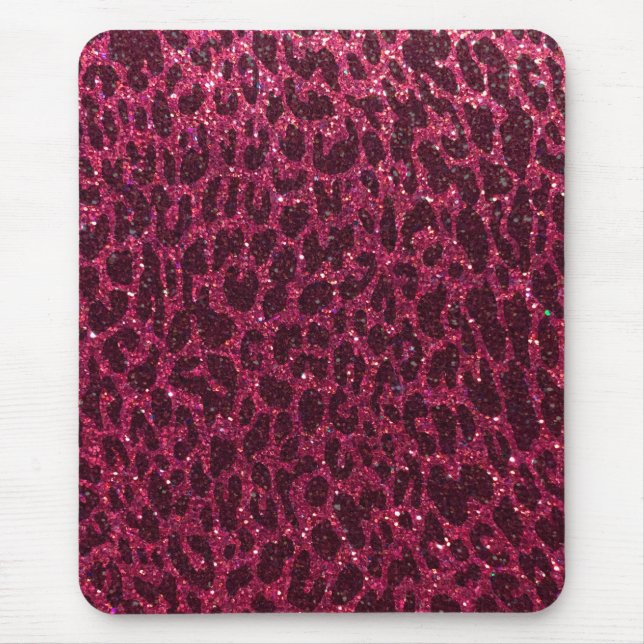 Mousepad Glitter Animal Print Chic Elegant Modern Sparkles (Frente)