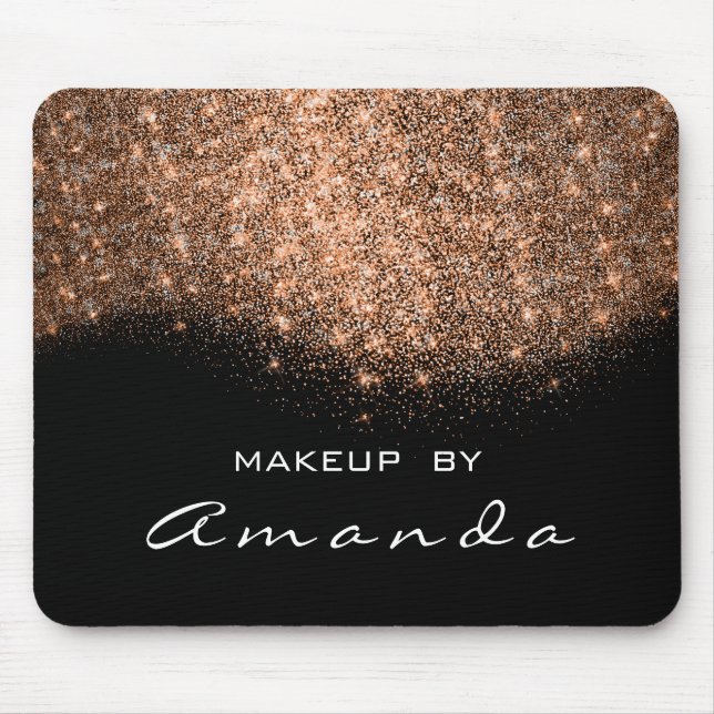 Mousepad Glitter Beauty Studio Makeup Copper Black White (Frente)