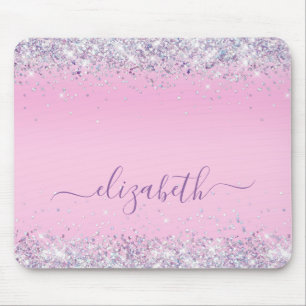 Mousepad Glitter Confetti - Pad de Mouse Personalizado Rosa