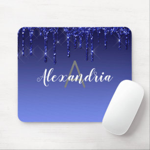 Mousepad Glitter de Disposição Azul Personalizado