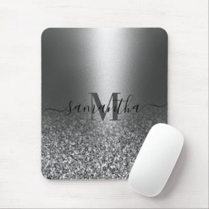 Mousepad Glitter de prata metálico