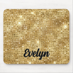 Mousepad Glitter Dourado Personalizado