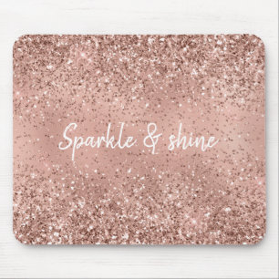 Mousepad Glitter Dourado Rosa