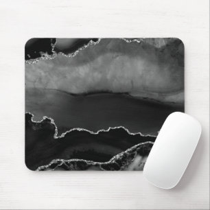 Mousepad Glitter Elegante de Prata Elegante Preto