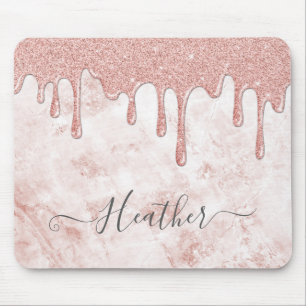 Mousepad Glitter Glitter Dourado Girly Rosa Pad do mouse