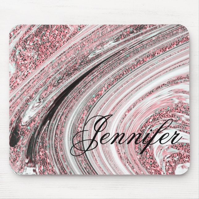 Mousepad Glitter Glitter Dourado rosa rosa rosa rosa rosa c (Frente)