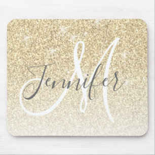 Mousepad Glitter Glitter Glitter Grelha Nome do Monograma M