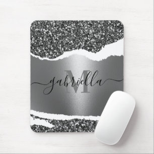 Mousepad Glitter metálico e prata