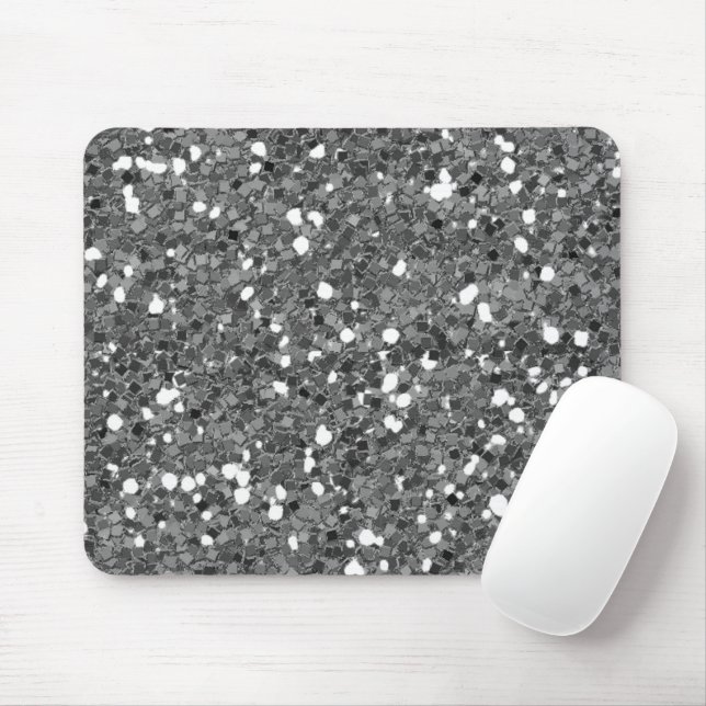 Mousepad Glitter prateado (Com mouse)