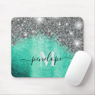 Mousepad Glitter prateado e metal