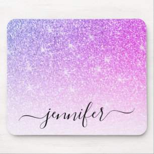 Mousepad Glitter Rosa Púrpura Grita Seu Nome