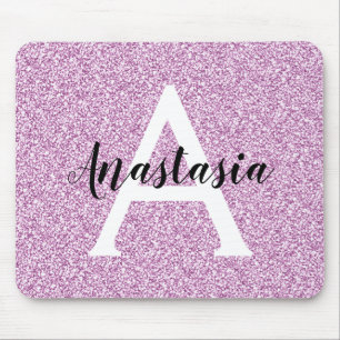 Mousepad Glitter Roxo Glitter Glitter Gelado Grelha Nome do