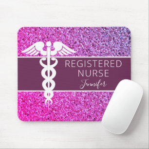 Mousepad Glitter Roxo Médico Personalizado