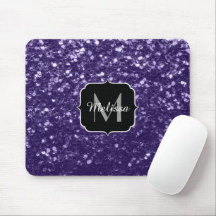 Mousepad Glitter roxo ultra violeta escuro Monograma
