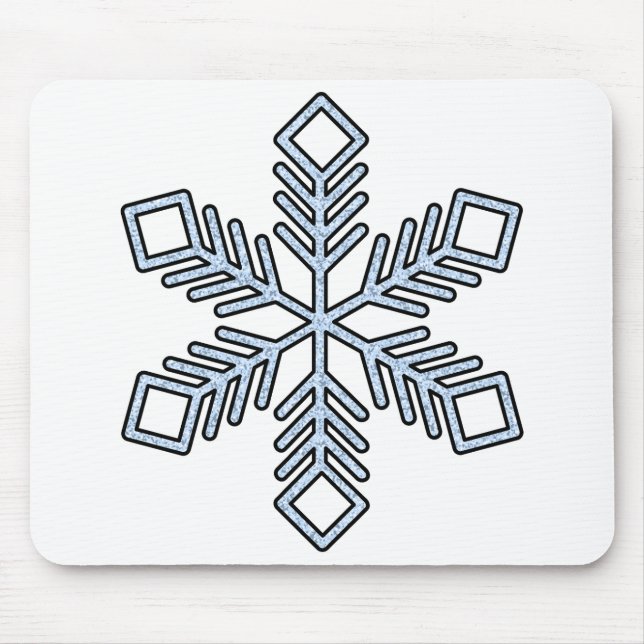 Mousepad Glitter Snowflake - Baby Blue Branches (Frente)