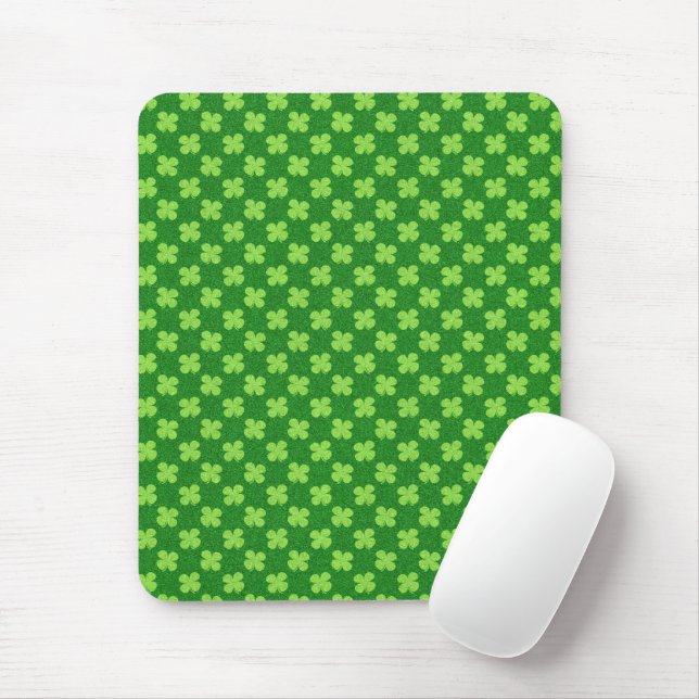 Mousepad Glitter Trevo Verde (Com mouse)