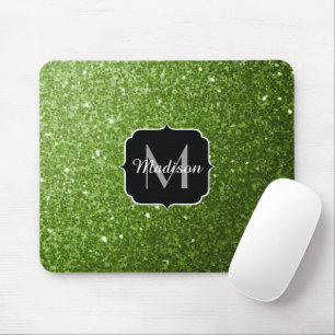 Mousepad Glitter verde-claro brilha Monograma