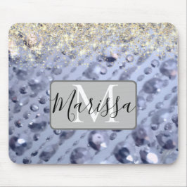Mousepad Glittery Blue Monograma de Miçangas