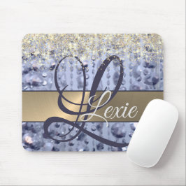 Mousepad Glittery Blue Monograma de Miçangas
