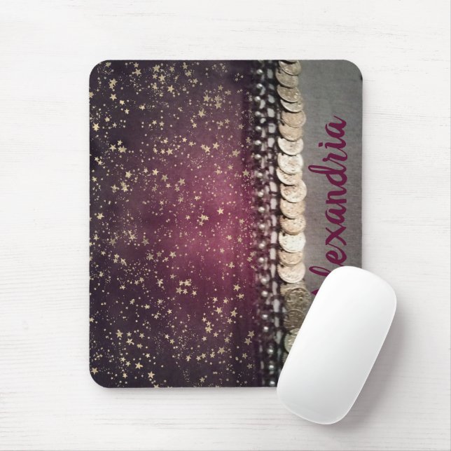 Mousepad Glittery Stars Roxo Gypsy Hip Scarf (Com mouse)