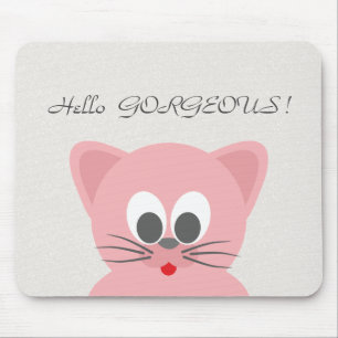 Mousepad Glittery Whimsical Cat Quirky - Hello Gorgeous