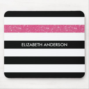 Mousepad Glitz e nome cor-de-rosa FAUX