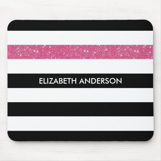 Mousepad Glitz e nome cor-de-rosa FAUX (Frente)
