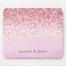 Mousepad Glitzy Sparkle Glitter, Cor de Água Rosa