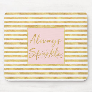 Mousepad Glitzy Strips Sparkle Dourado