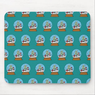 Mousepad Globo de Neve com Cardeal Snowman e Pine Tree