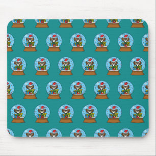 Mousepad Globo de Neve com Santa Claus Owl