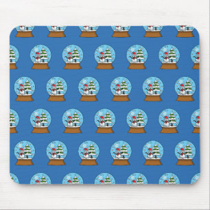 Mousepad Globo de Neve com Snowman e Pine Tree