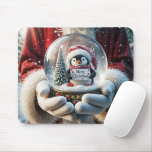 Mousepad Globo De Neve De Natal Com Pinguim