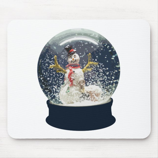 Mousepad Globo de Neve Feliz de Natal Feliz Inverno (Frente)
