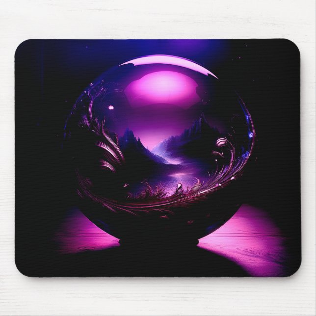 Mousepad Globo Puro Transparente com Paisagem Montanhosa (Frente)