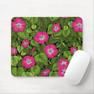 Mousepad Glória da manhã em rosa e verde