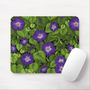 Mousepad Glória-da-manhã em roxo e verde